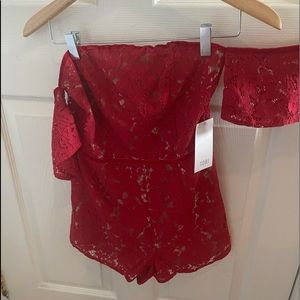 Lace Strapless Romper